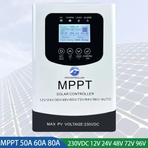 MPPT 230VDC 50A 60A 80A Solar Charge Controller/Panel Regulator For 12V 24V 48V 60V 72V 84V 96V PV solar System