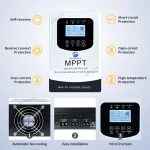 MPPT 230VDC 50A 60A 80A Solar Charge Controller/Panel Regulator For 12V 24V 48V 60V 72V 84V 96V PV solar System