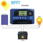 MPPT Solar Charge Controller  Dual USB LCD Display 12V 24V Solar Cell Panel Charger Regulator with Load